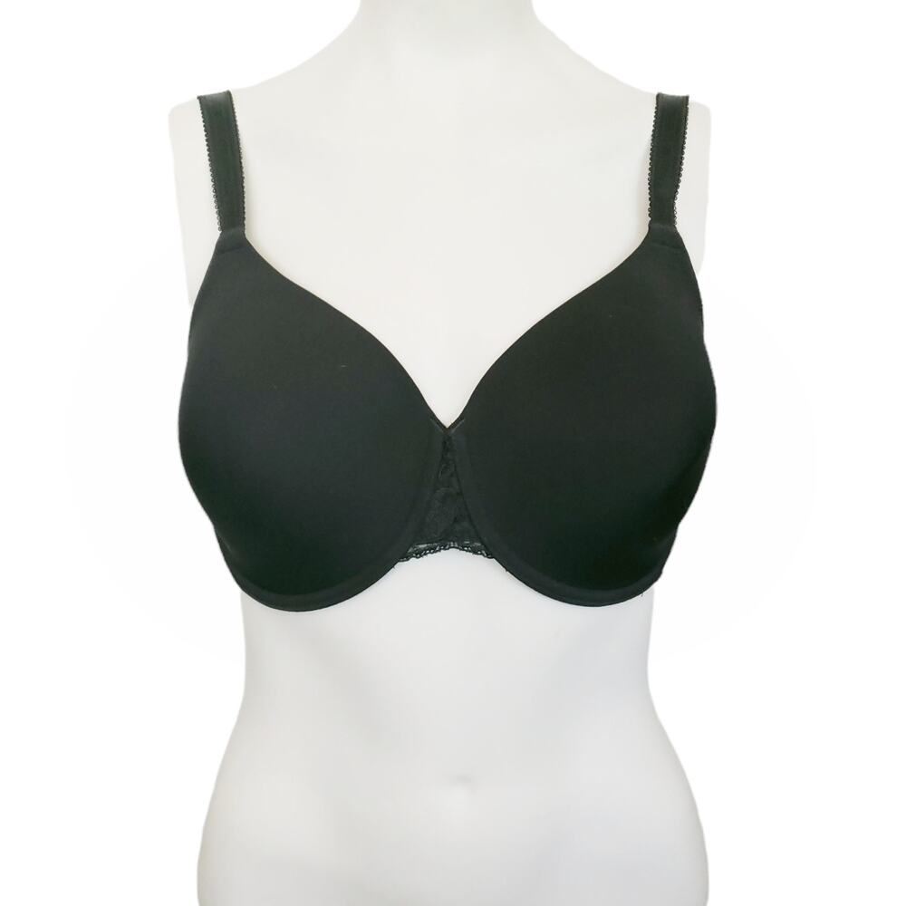 Wacoal black floral lace French Garden seamless underwire t-shirt bra Size 34DDD